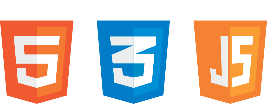 HTML, CSS, and Javascript language logos